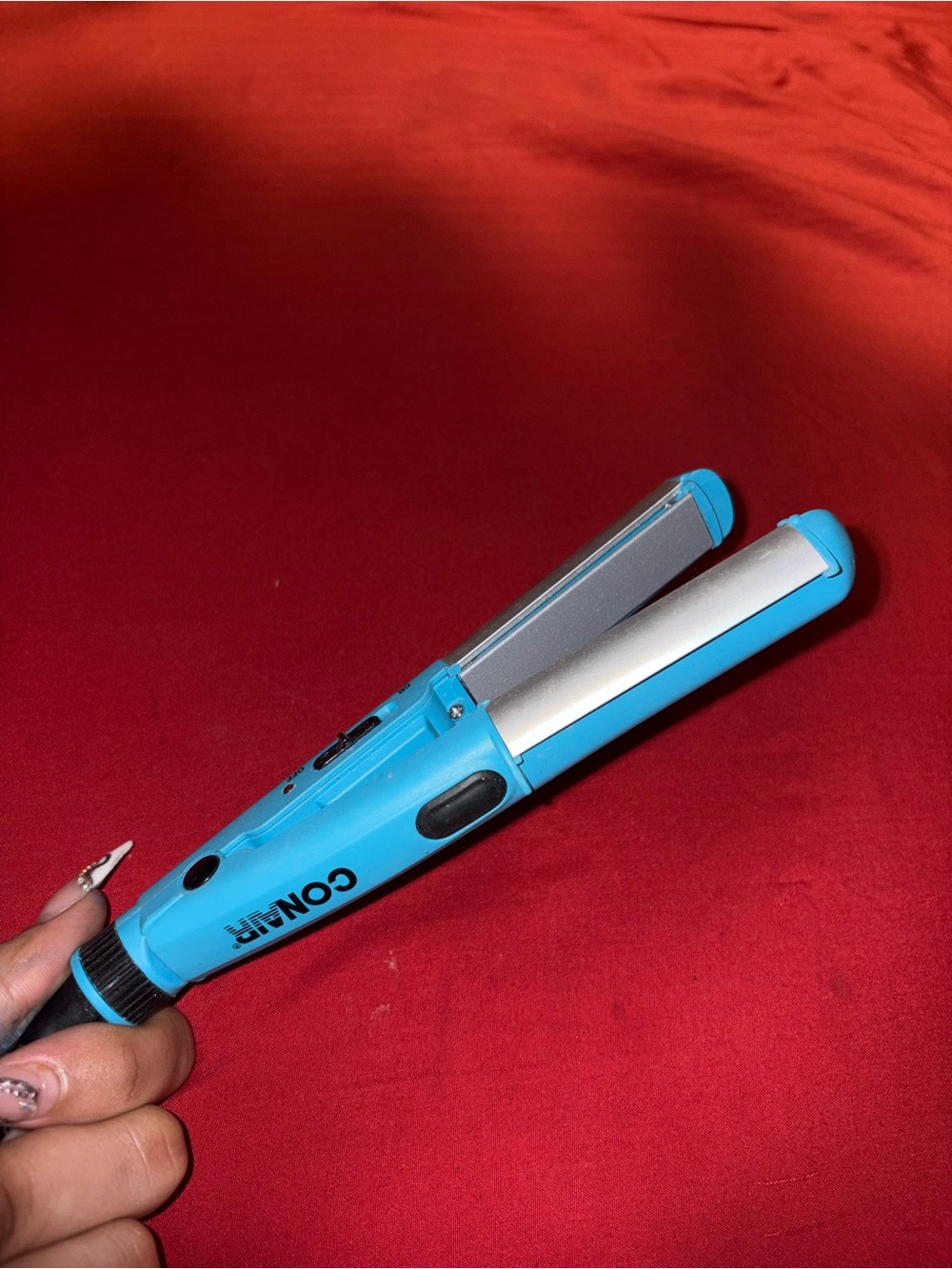 Blue Mini Hair Straightener - Travel Flat Iron